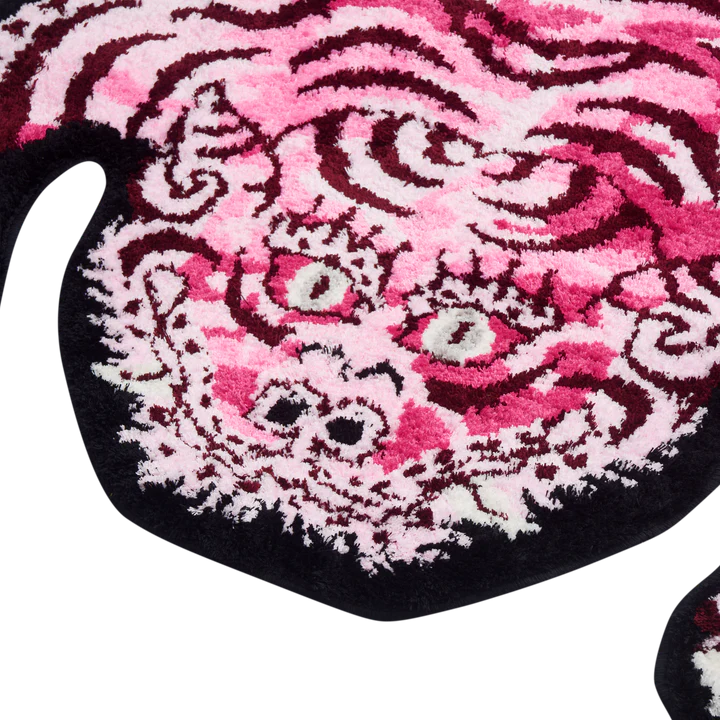 Tibetan Tiger CamoPink FLOOR rug- Pastel Pinks Soft Unique Strong