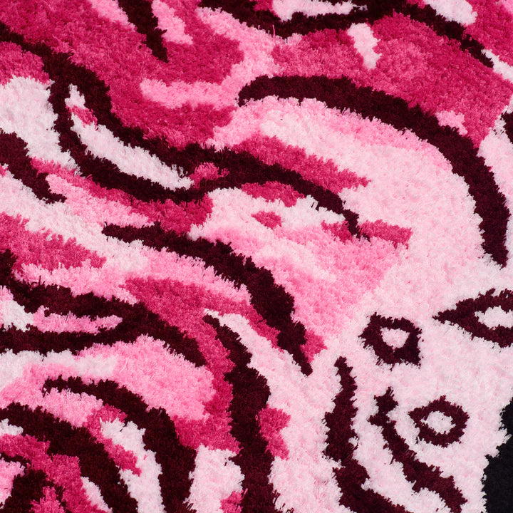 Tibetan Tiger CamoPink FLOOR rug- Pastel Pinks Soft Unique Strong