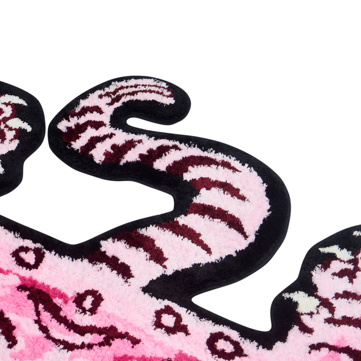 Tibetan Tiger CamoPink FLOOR rug- Pastel Pinks Soft Unique Strong
