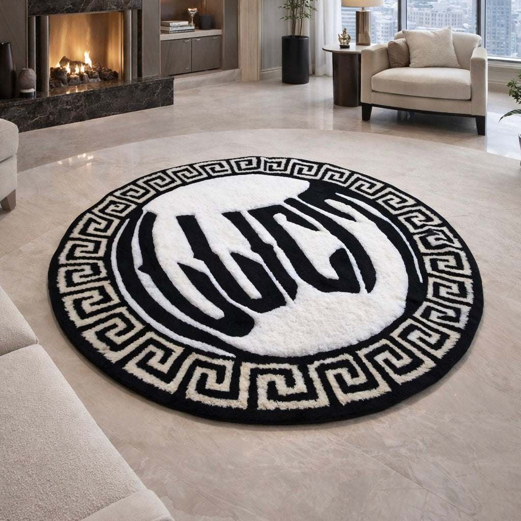 “ILLICIT” Centrepiece Greek Key Luxury Round Rug