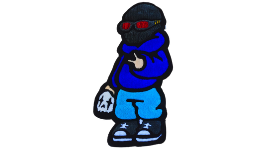 Blue Balaclava Character Rug – Street Culture Inspired Handmade Tufted Rug