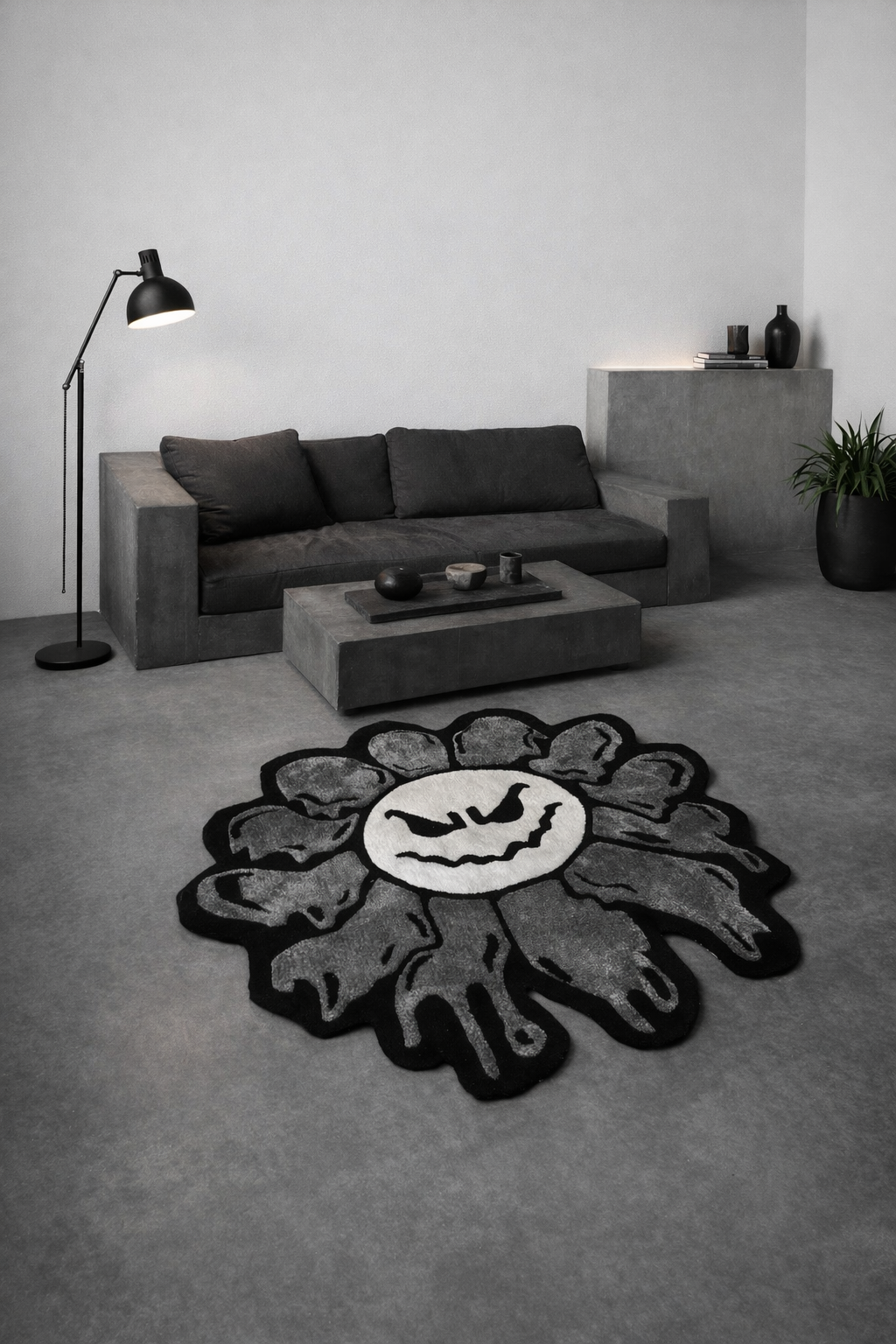byBryz Melted Flower Centrepiece Takashi Murakami Luxury Round Rug