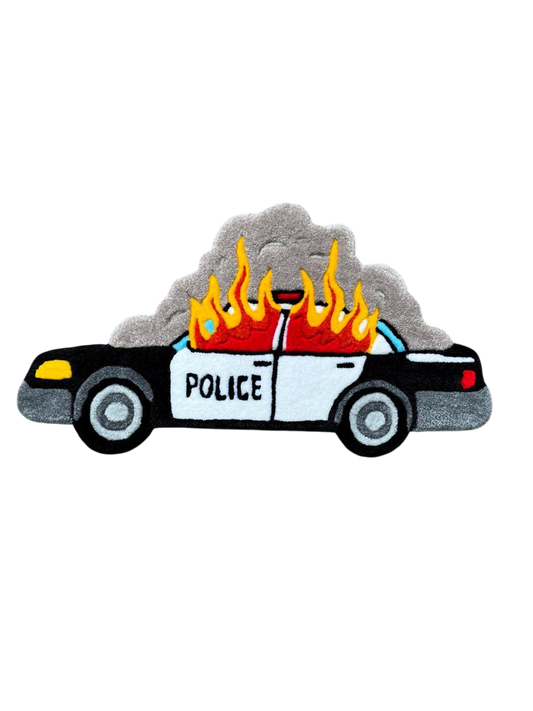 Burning CopCar Rug | ACAB#1